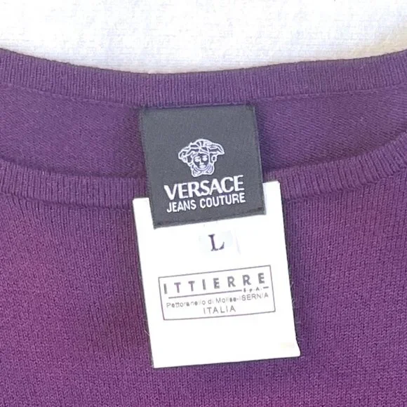 Auc Versace Chained Cold shoulder knit top/sweater